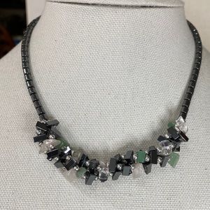 Lovely hematite necklace with polished gem stones